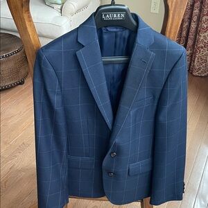 Ralph Lauren Dark Blue Windowpane Blazer